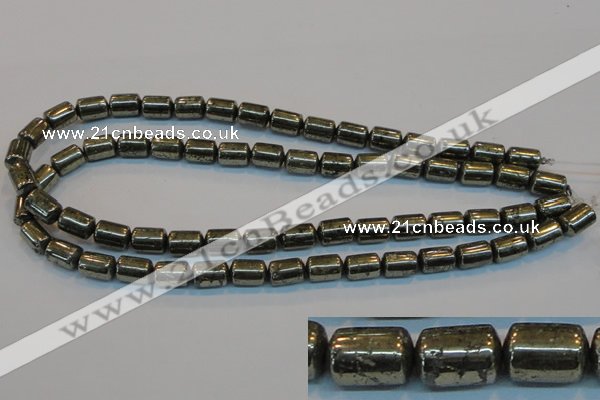 CPY122 15.5 inches 8*12mm tube pyrite gemstone beads wholesale