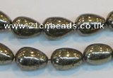 CPY133 15.5 inches 10*14mm teardrop pyrite gemstone beads wholesale