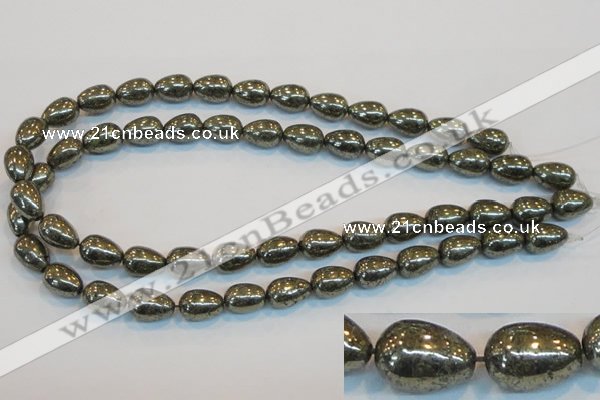 CPY133 15.5 inches 10*14mm teardrop pyrite gemstone beads wholesale