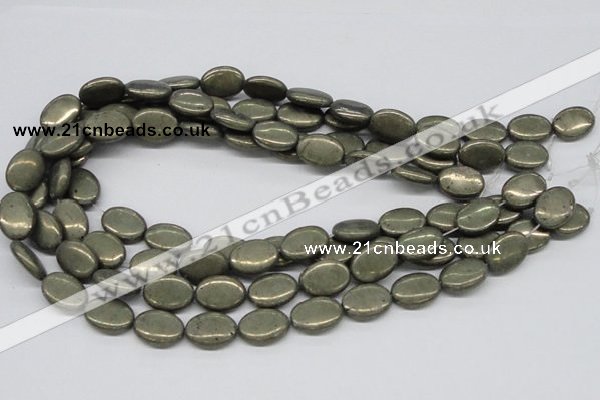 CPY14 16 inches 13*18mm oval pyrite gemstone beads wholesale