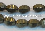 CPY145 15.5 inches 10*14mm rice pyrite gemstone beads wholesale