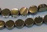 CPY152 15.5 inches 10mm coin pyrite gemstone beads wholesale