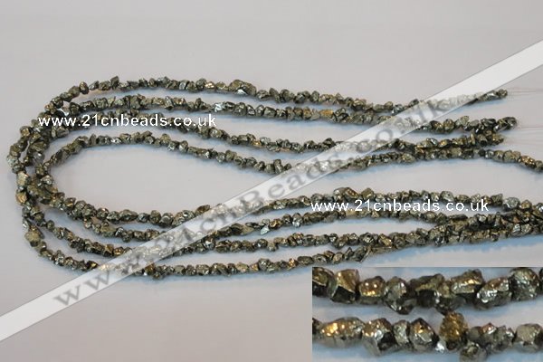 CPY168 15.5 inches 4*5mm nuggets pyrite gemstone beads wholesale