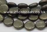 CPY17 16 inches 12mm coin pyrite gemstone beads wholesale