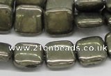 CPY18 16 inches 14*14mm square pyrite gemstone beads wholesale