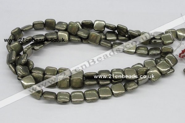 CPY18 16 inches 14*14mm square pyrite gemstone beads wholesale