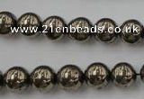 CPY204 15.5 inches 10mm round pyrite gemstone beads wholesale
