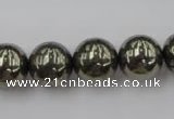 CPY206 15.5 inches 14mm round pyrite gemstone beads wholesale