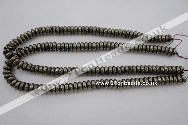 CPY211 15.5 inches 4*10mm rondelle pyrite gemstone beads wholesale