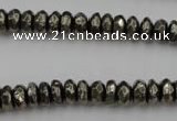 CPY215 15.5 inches 4*8mm faceted rondelle pyrite gemstone beads