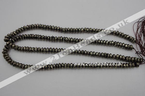 CPY215 15.5 inches 4*8mm faceted rondelle pyrite gemstone beads