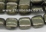 CPY22 16 inches 12*12mm square pyrite gemstone beads wholesale