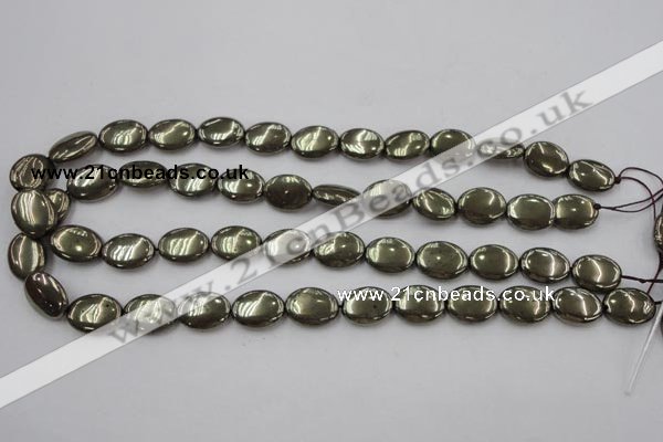 CPY233 15.5 inches 12*16mm oval pyrite gemstone beads wholesale