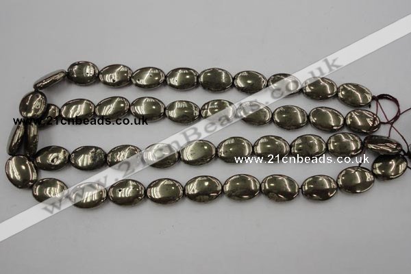 CPY234 15.5 inches 13*18mm oval pyrite gemstone beads wholesale