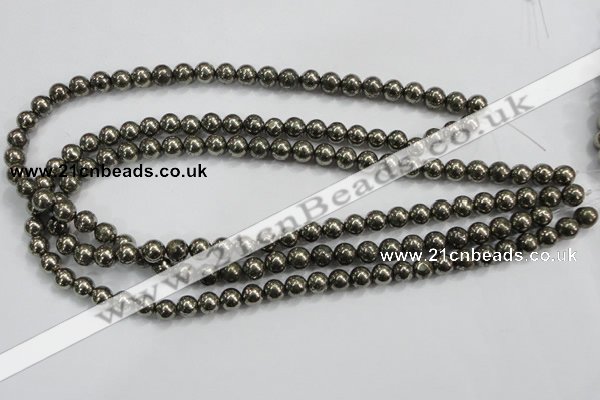 CPY24 16 inches 12mm round pyrite gemstone beads wholesale