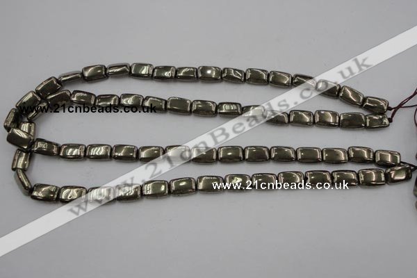 CPY240 15.5 inches 8*12mm rectangle pyrite gemstone beads wholesale