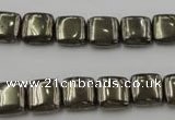 CPY250 15.5 inches 10*10mm square pyrite gemstone beads wholesale