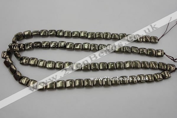 CPY250 15.5 inches 10*10mm square pyrite gemstone beads wholesale