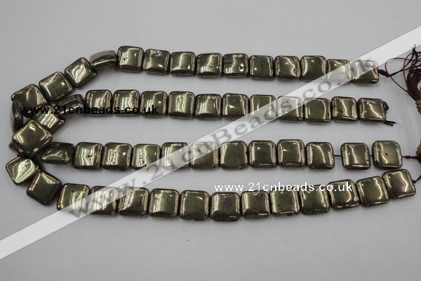 CPY252 15.5 inches 14*14mm square pyrite gemstone beads wholesale