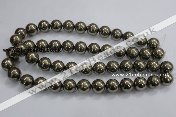 CPY26 16 inches 16mm round pyrite gemstone beads wholesale