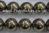 CPY27 16 inches 18mm round pyrite gemstone beads wholesale