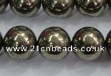 CPY28 16 inches 20mm round pyrite gemstone beads wholesale