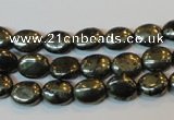 CPY310 15.5 inches 7*9mm oval pyrite gemstone beads wholesale