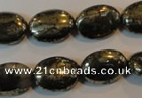 CPY312 15.5 inches 13*18mm oval pyrite gemstone beads wholesale