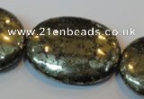 CPY313 15.5 inches 30*40mm oval pyrite gemstone beads wholesale