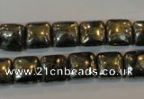 CPY316 15.5 inches 10*10mm square pyrite gemstone beads wholesale