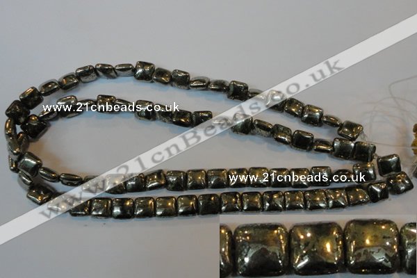 CPY316 15.5 inches 10*10mm square pyrite gemstone beads wholesale