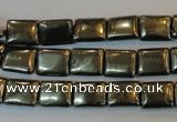 CPY320 15.5 inches 8*10mm rectangle pyrite gemstone beads wholesale