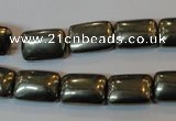 CPY321 15.5 inches 10*14mm rectangle pyrite gemstone beads wholesale