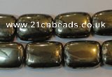 CPY324 15.5 inches 15*20mm rectangle pyrite gemstone beads wholesale