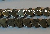 CPY330 15.5 inches 6*6mm heart pyrite gemstone beads wholesale