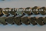 CPY330 15.5 inches 6*6mm heart pyrite gemstone beads wholesale