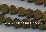 CPY331 15.5 inches 8*8mm heart pyrite gemstone beads wholesale