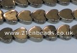 CPY332 15.5 inches 10*10mm heart pyrite gemstone beads