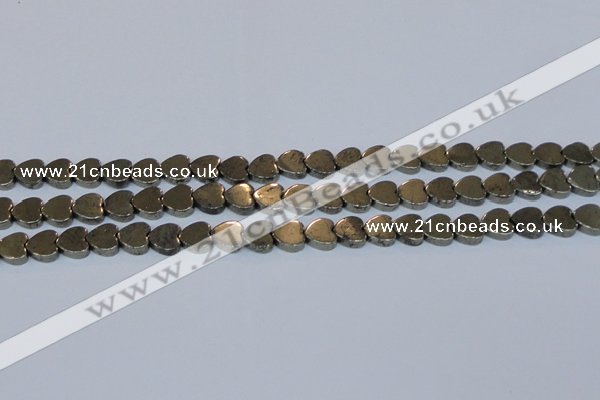 CPY332 15.5 inches 10*10mm heart pyrite gemstone beads