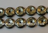 CPY336 15.5 inches 12mm donut pyrite gemstone beads wholesale