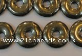 CPY339 15.5 inches 18mm donut pyrite gemstone beads wholesale