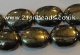 CPY34 16 inches 15*20mm oval pyrite gemstone beads wholesale