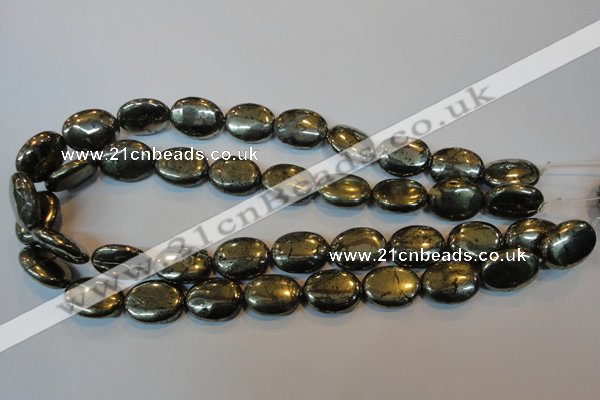 CPY34 16 inches 15*20mm oval pyrite gemstone beads wholesale