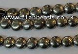 CPY35 16 inches 8mm coin pyrite gemstone beads wholesale