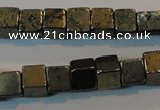 CPY351 15.5 inches 6*6mm cube pyrite gemstone beads wholesale