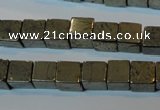 CPY352 15.5 inches 8*8mm cube pyrite gemstone beads wholesale