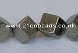 CPY359 15.5 inches 12*12mm cube pyrite gemstone beads