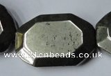 CPY370 15.5 inches 25*35mm octagonal pyrite gemstone beads wholesale