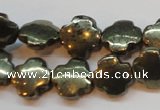 CPY373 15 inches 12*12mm cross pyrite gemstone beads