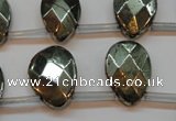 CPY376 Top drilled 15*20mm briolette pyrite gemstone beads